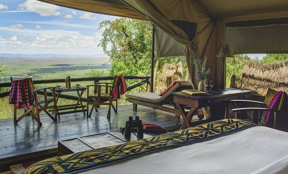 Kilima Camp mit Blick auf die Masai Mara