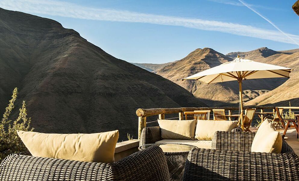 Blick auf die Drakensberge im Königreich Lesotho