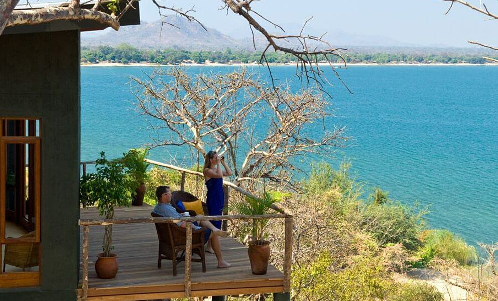 Villa mit Blick auf den Malawisee, direkt angrenzend zum Lake Malawi National Park
