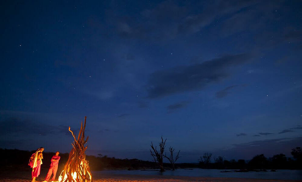 Lagerfeuer im Samburu Nationalpark
