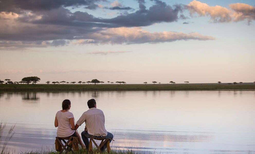 Blick auf den Lake Magadi in der Serengeti