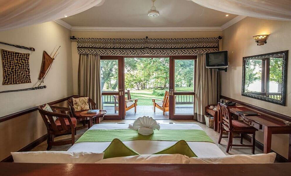 Zimmerbeispiel in der Chobe Safari Lodge