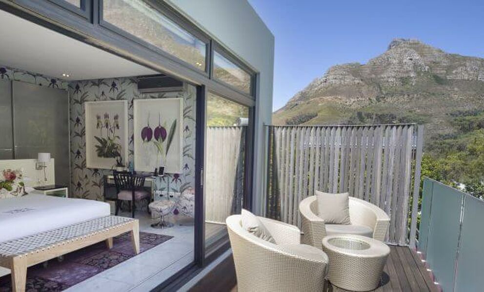 Beispiel eines Zimmers im Manna Bay Hotel in Kapstadt