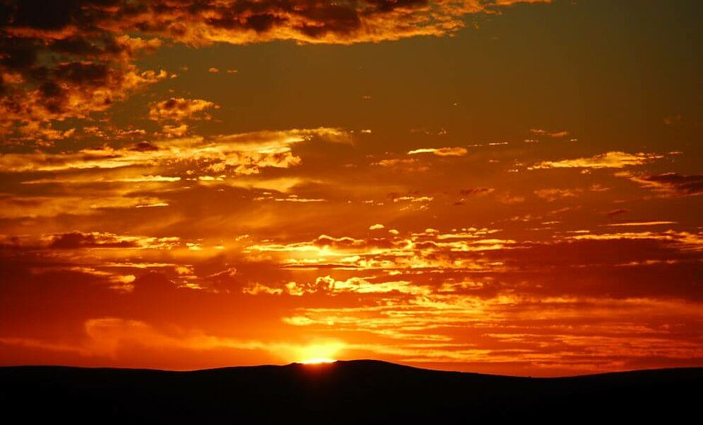 Sonnenuntergang von Ihrem Bergchalet aus im Northern Cape