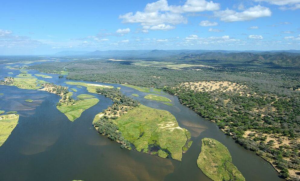Lower Zambezi National Park von oben