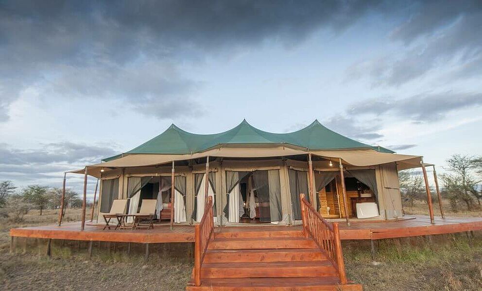 Safari-Zelt in der Serengeti