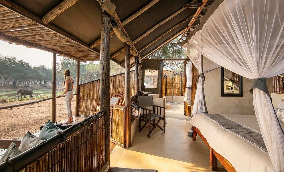 Intimstes Camp im Lower Zambezi National Park mit nur 4 Chalets