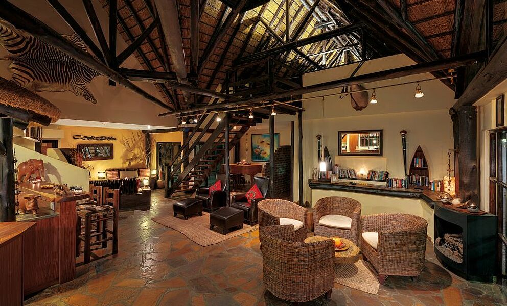 Empfangsbereich im Gästehaus bei Windhoek