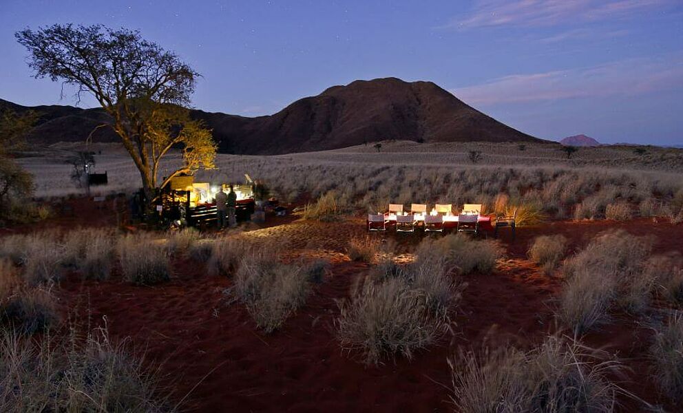 Romantische Nachtruhe in Namibia