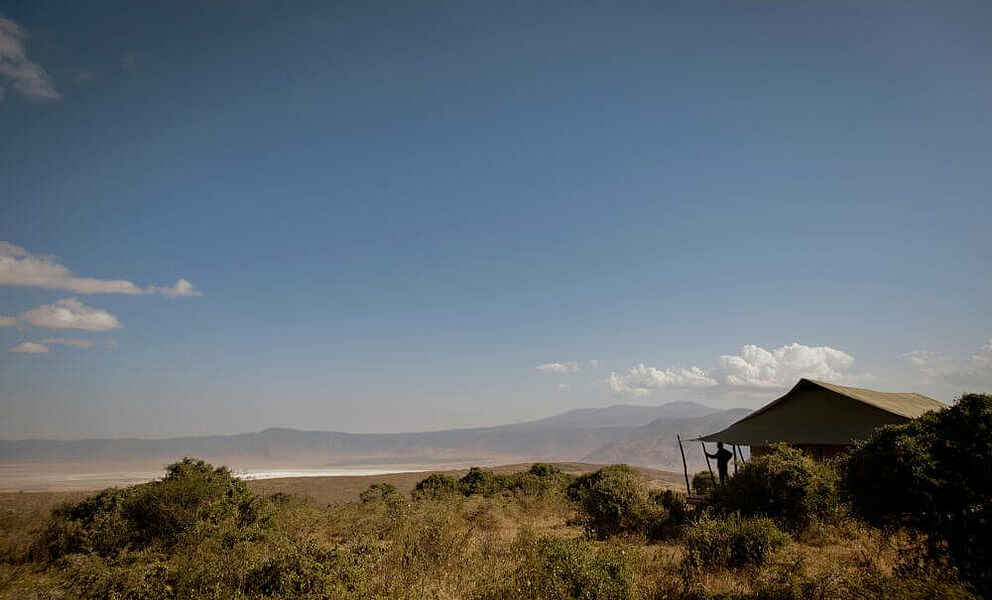 Entamanu Ngorongoro Camp mit Blick auf den Ngorongoro Krater
