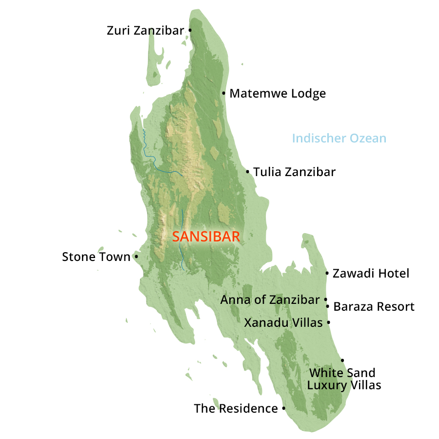Landkarte von Sansibar