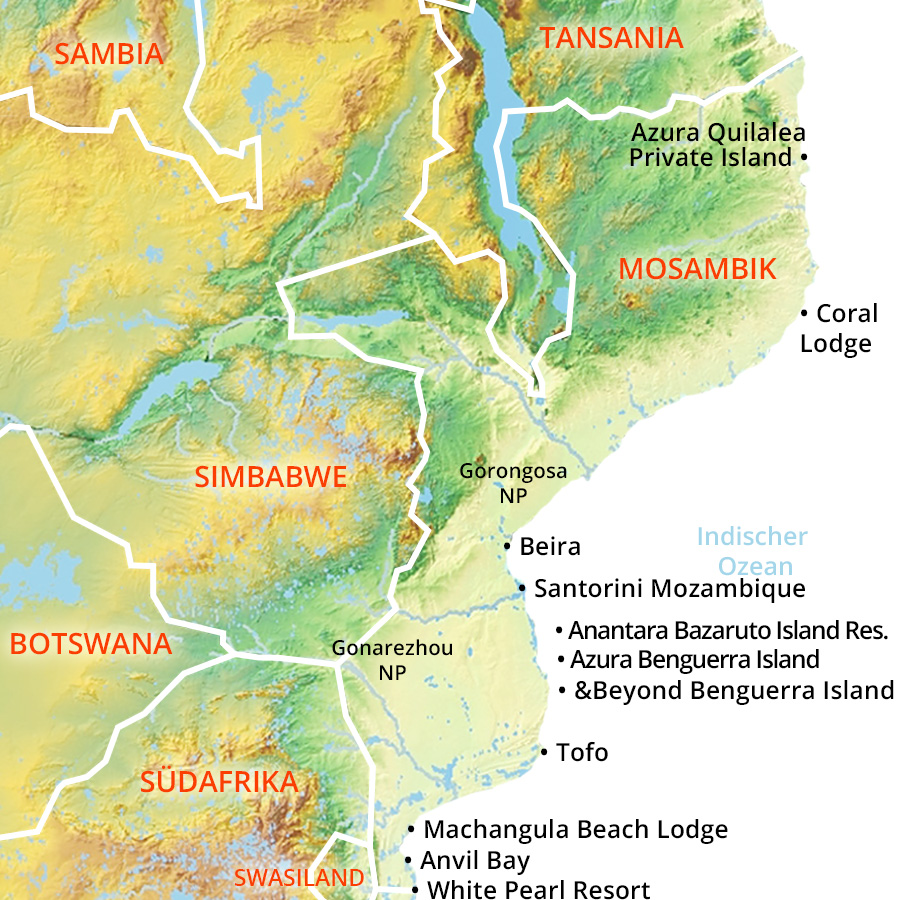 Landkarte von Mosambik